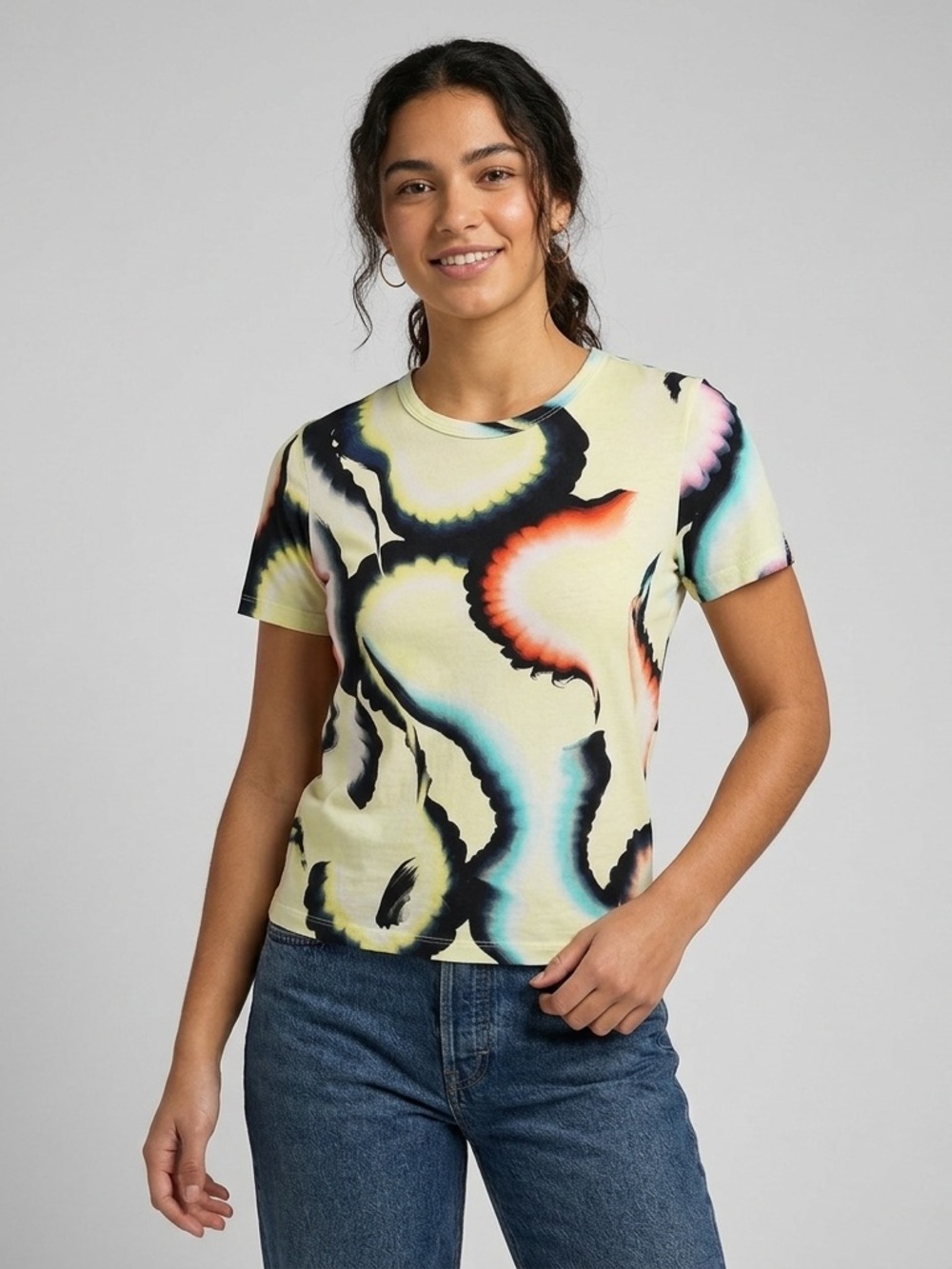 A.L.C. Multicolor Abstract Short Sleeve Tee  MSRP $200